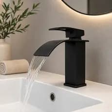 Torneira Monocomando Aço Inox Quente E Frio Premium Grande banheiro Lavabo Pias Gourmet Preto Fosco