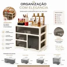 Porta Maquiagem Organizador Acrílico Luxo Com Gavetas Para Cosméticos Perfumes Joias Skincare Grande