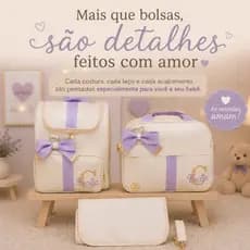 kit bolsa maternidade nome personalizado luxo 3 peças