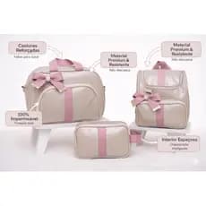 kit Bolsa maternidade Luxo 3 peças menina e menino