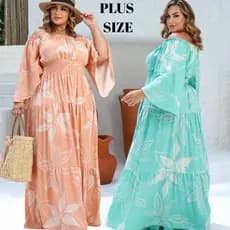 Vestido PLUS SIZE Manga Flare 3/4 Ciganinha Longo 3 Maria