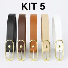 Kit 5 Cintos Femininos Finos da Moda