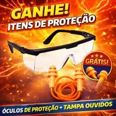 Kit EPI – Óculos de Proteção Incolor Jaguar + Protetores Auriculares - Envio Imediato