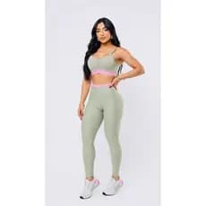 Conjunto Fitness Feminino Academia Top com Bojo + Legging Cintura Alta Suplex Compressão Treino