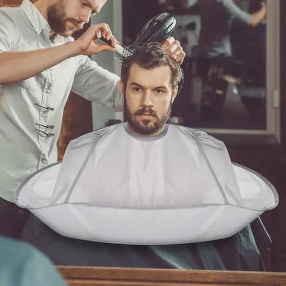 Capa Para Corte De Cabelo Dobrável À Prova D'água Ajustável Gancho E Laço Ferramentas Crianças Adultos Guarda-Chuva