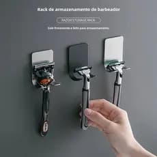 Suporte Para Parelho De Barbear Lamina Gillette Gilete Prestobarba Em Aço Inox Fita 3M