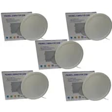 KIT 5 Luminária Plafon LED 32w Redondo Embutir Branco Frio 6500k/Neutro 4000k de PVC bivolt Pop 1ª Linha Promoção