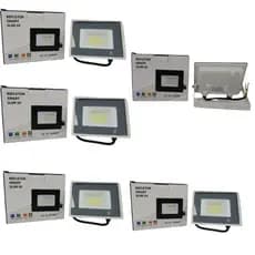 KIT 5 Refletor Led 50w SMD Carcaça Branca Ilumimax Bivolt Branco Frio 6500k
