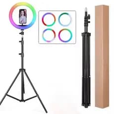 Ring Light Iluminador 12 Polegadas 30cm Com Tripé de 2.10 Metros Para Celular Luz Rgb colorido