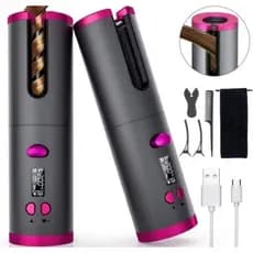 Modelador de cabelo automático sem fio com bateria recarregável de cerâmica embutida Alex 111