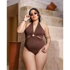 Maiô Body Argola Modelador Feminino com Bojo Multiformas Praia Piscina Confortavel Veste Perfeito