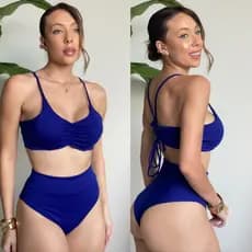 Biquini Plus Size Calcinha Fio Dental Asa Delta Para Gordinhas Cortininha Bikini Plus Size Biquine Praia Piscina