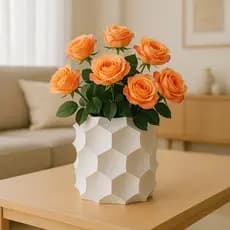 Vaso Decorativo Escama Moderna, Plástico e Resistente para Decorações com flores ou plantas, A:8,5cm