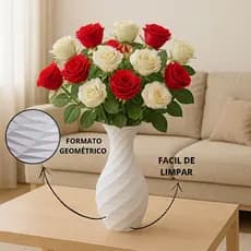 Vaso Decorativo Geométrico Impressão 3D – Plástico Resistente com Elegância para Sua Decoração