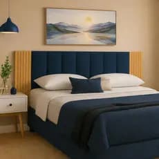 Kit Cabeceira Estofada + Ripado MDF De Cama King Queen Casal Solteiro 45x20 Kit Completo