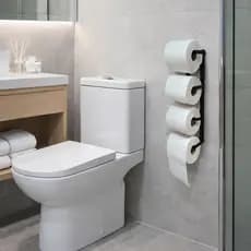 Suporte Porta Papel Higiênico Parede Preto Aberto