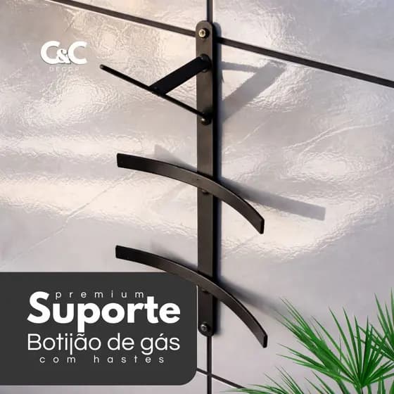 Suporte Botijão De Gás Porta Gás De Parede E Trava AntiRoubo com hastes