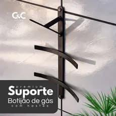Suporte Botijão De Gás Porta Gás De Parede E Trava AntiRoubo com hastes