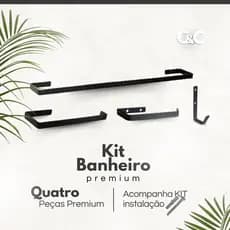 Kit  Para  Banheiro Porta  Toalha De Banho Toalha De Rosto Porta Papel Higienico E Gancho Multi Uso