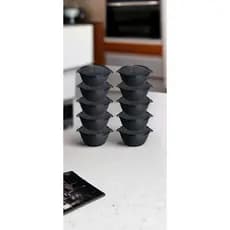 Kit 10 pote redondo bowl 1 litro Preto saladeira cha de cozinha