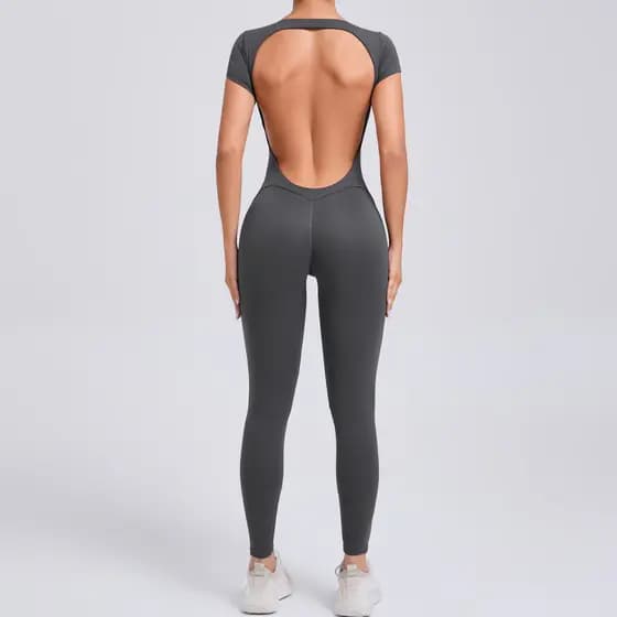 Shamzu magro macacão de Yoga de secagem rápida feminino manga curta Halter Hip-Lifting esportes Fitness Jumpsu