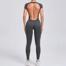 Shamzu magro macacão de Yoga de secagem rápida feminino manga curta Halter Hip-Lifting esportes Fitness Jumpsu
