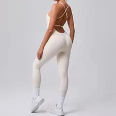 Shamzu lindo macacão esportivo feminino com costas pêssego nádegas macacão Skinny respirável para ioga