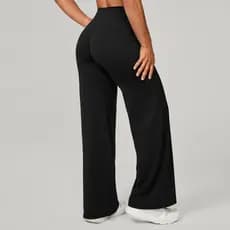 SHAMZU Pilates Yoga calças de perna reta feminina All-Match solto Fitness calças de perna larga correndo esportes