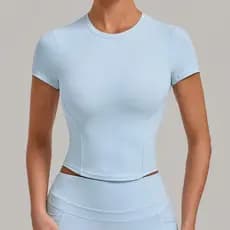 SHAMZU Novo Yoga Manga Curta Feminina Alta Elasticidade Umidade Wicking Apertado Roupas Ajuste Fino Outerwear Esportes C
