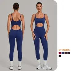 SHAMZU Macacão De Ioga Com Zíper Traseiro Feminino Justo E Levantamento De Quadril Body Fitness