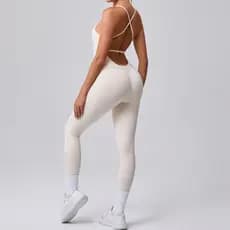 SHAMZU Macacão esportivo feminino com costas bonitas e pêssego, macacão Skinny respirável para ioga