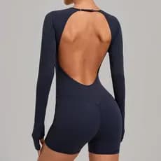 SHAMZU Sem Costas Em Torno Do Pescoço Correndo Esportes Bodysuit Feminino Estiramento E Hip Levantamento Fitness Yoga Ma