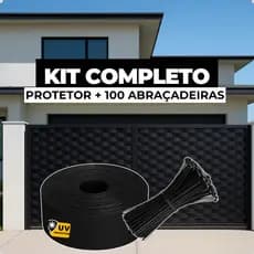 Protetor de Portão Cerca Preto até 50m + Presilha Abraçadeira Nylon Enforca Gato 100und