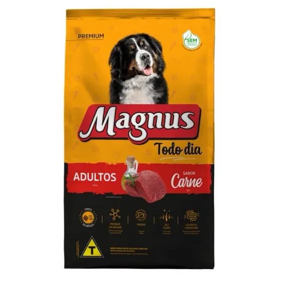 Ração Magnus Todo Dia Cão Adulto Porte Médio e Grande Carne 10,1 kg Pet Shop Cachorro Acessórios