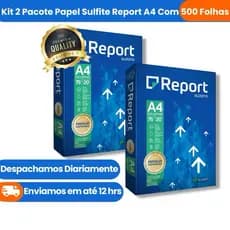 Kit 2 Pacotes Papel Sulfite Resma Resistente A4 Report 500 Folhas De Alta Qualidade