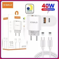 Cabo Turbo Carregador Tipo-C com Carregamento Rápido para Celular