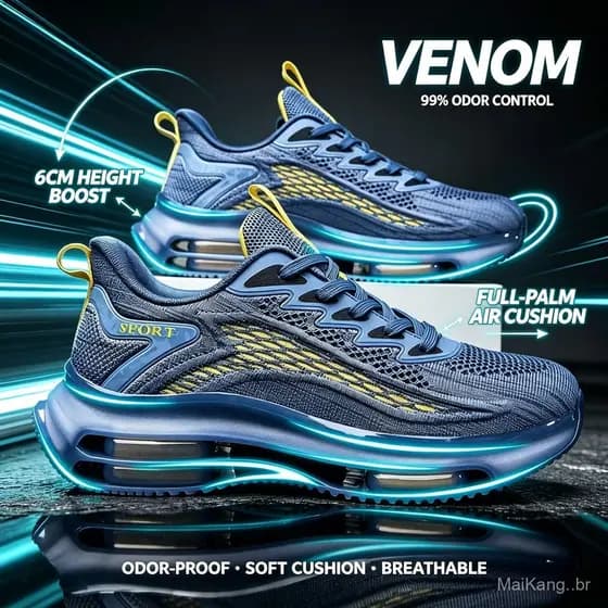 [Desconto na Primeira Compra] Tênis Masculinos para Adolescentes Flyknit de Outono, Malha, Amortecimento de Choque, Leve