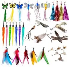 Acessórios De Brinquedos De Pena De Gato Falsos Pássaros Com Bola De Espuma De Reposição Interativa Bell Kitten