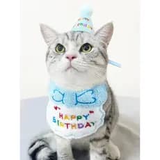 Babete De Aniversário De Cachorro Gato E Chapéu De Festa Mini Bandana Ajustável Lenço Animal De Estimação Suprimentos