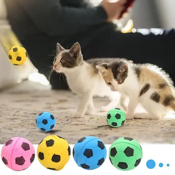 2/5/10pcs Brinquedos Para Animais De Estimação De Espuma Pequenos Futebol Gato Coloridos Gatos Cães