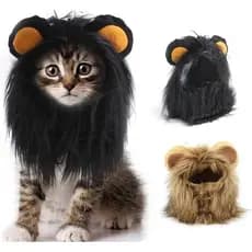 Gato Cosplay Vestir-Se Chapéu Para Animais De Estimação Juba De Leão Filhote De Cachorro Peruca Traje Decoração