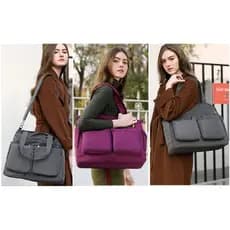 bolsa femenina de ombro  e mão grande  em nylon  impermeável para viagens academia