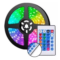 Kit Fita De Led 3528 Rgb + Controle Remoto + Fonte 5 Metros