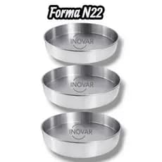 Formas 22Cm Assadeira Redonda Baixa 22x5 Reta em Alumínio Resistente e Durável