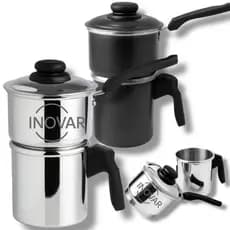 Cuscuzeira Duplex Cuscuzeiro Mini e Fervedor de Café e Chá Resistente e Durável