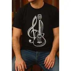Camiseta Violão Acústico Música Camisa Músico Show Clave Paixão Amor