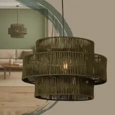 Lustre Redondo Triplo Corda Luxo 35x51 Com Fio Completo