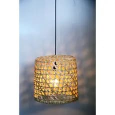 Luminária Pendente Lustre Palha de Taboa Rústico 1 Peça Com Fio Completo de 1 Metro
