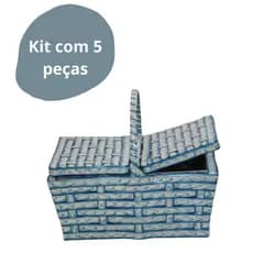 Kit Com 5 Cesta de Piquenique Pequena 28x16,5x14