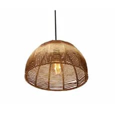 Pendente Luminária Meia Lua Pequena Palha De Milho 30x18